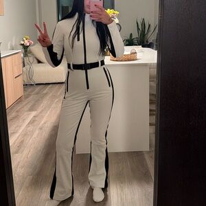 Zara Monochrome Jumpsuit with Black Accents